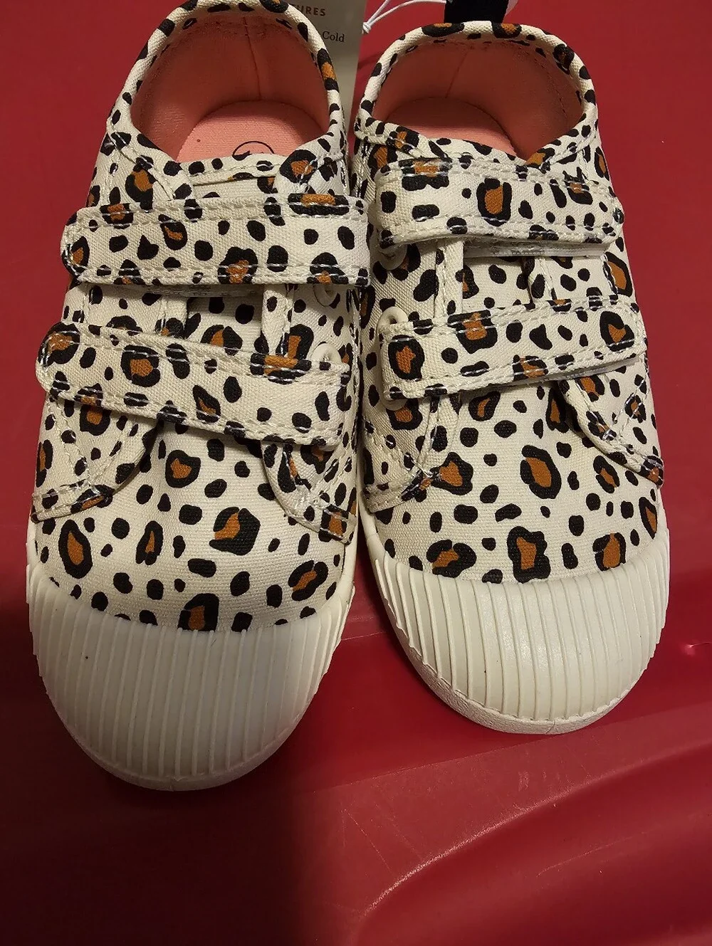 Cat & Jack Kids NEW Leopard Print Canvas Sneakers Size 11 Hook and Loop Closure